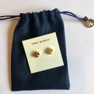 NIB Tory Burch Gold Kira Stud Earrings